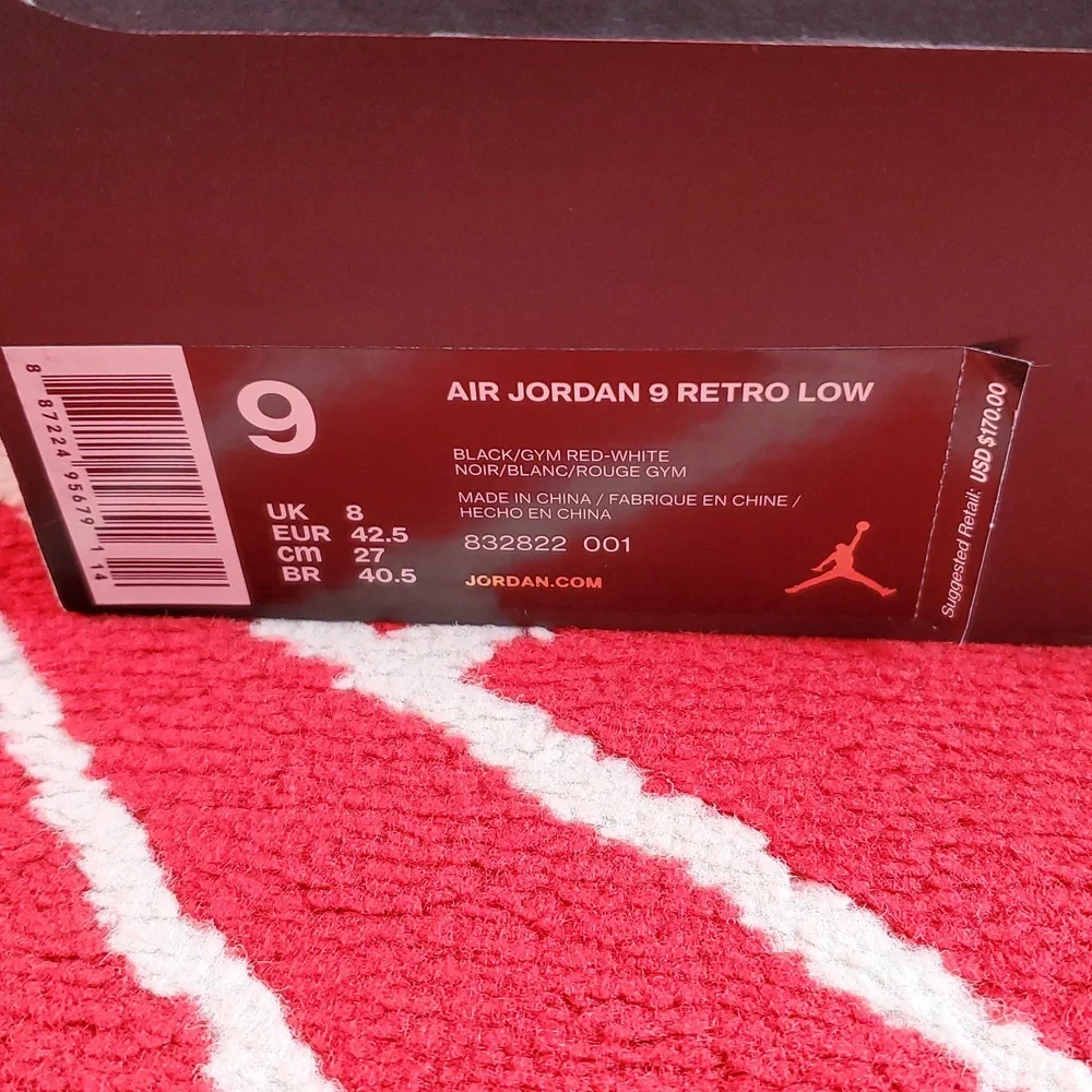 Jordan Retro Low Black and Red Sneakers - Picture 2 of 8